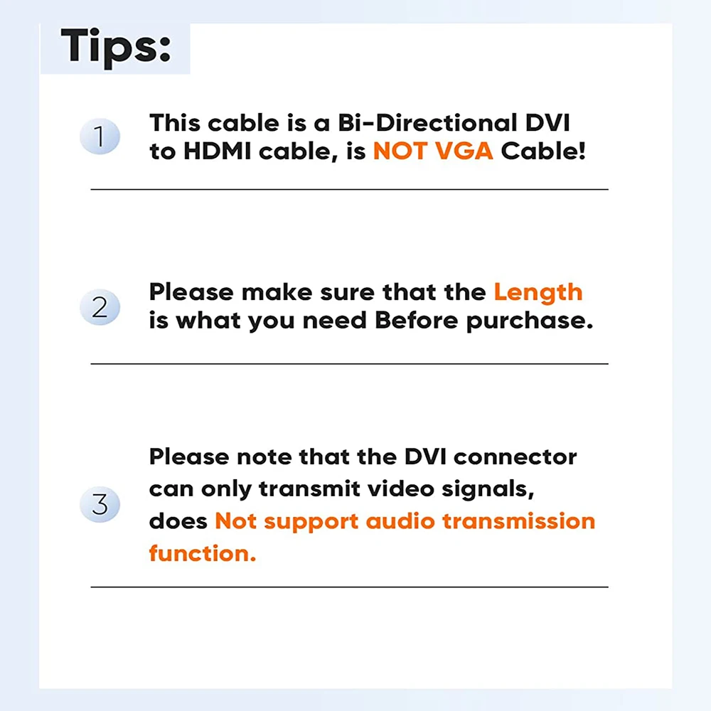 HDMI to DVI cable 3M/1.5M/adapter Bi-direction HDMI to DVI adapter cable 1080P DVI to HDMI cable adapter for PS3 PS4 PS5 Monitor