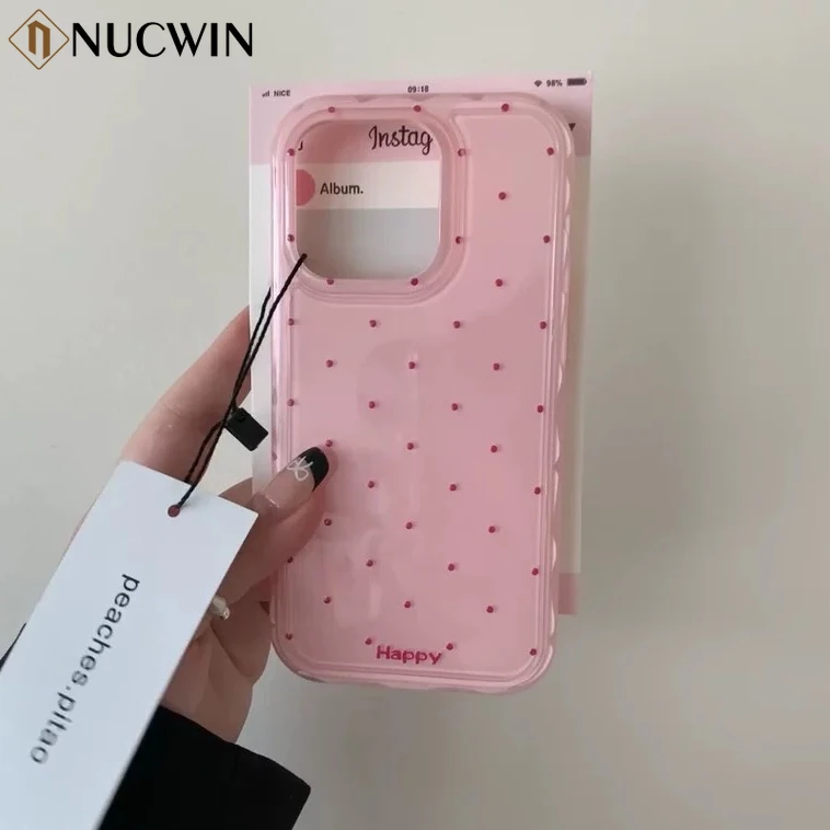 Urocze etui na telefon w kolorze makaroników w kropki INS do iPhone'a 17 Pro Max 16 15 14 13 12 Pro Max 17 Air, modne, odporne na wstrząsy.