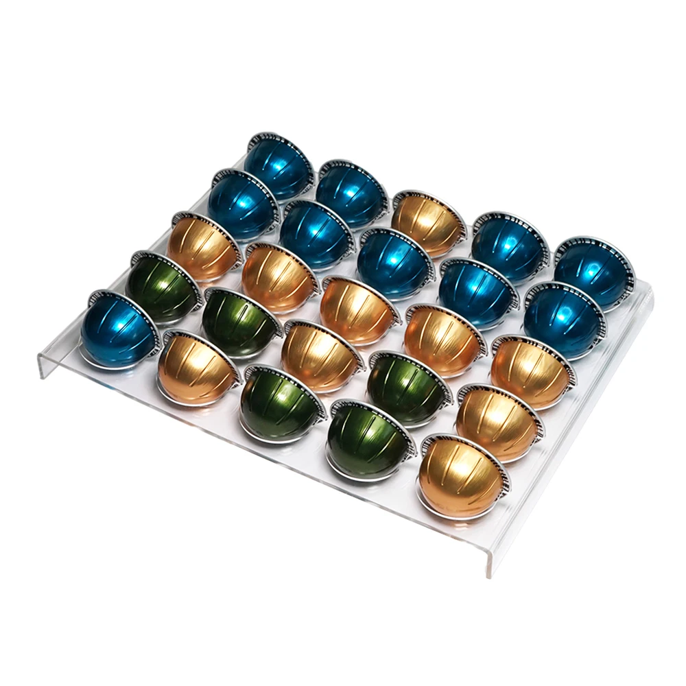 Aufbewahrungstablett für Kaffeekapseln, Schubladeneinsatz, Organizer für 25 Schoten, kompatibel mit Nespresso Vertuo Vertuoline Pods