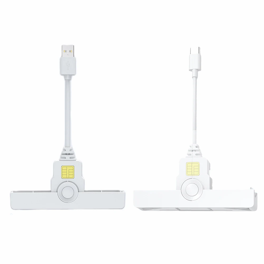 

USB2.0/Type-C CAC Card Reader Portable Common Access Card Reader Foldable CAC Reader Compatible for Windows/ OS/Android