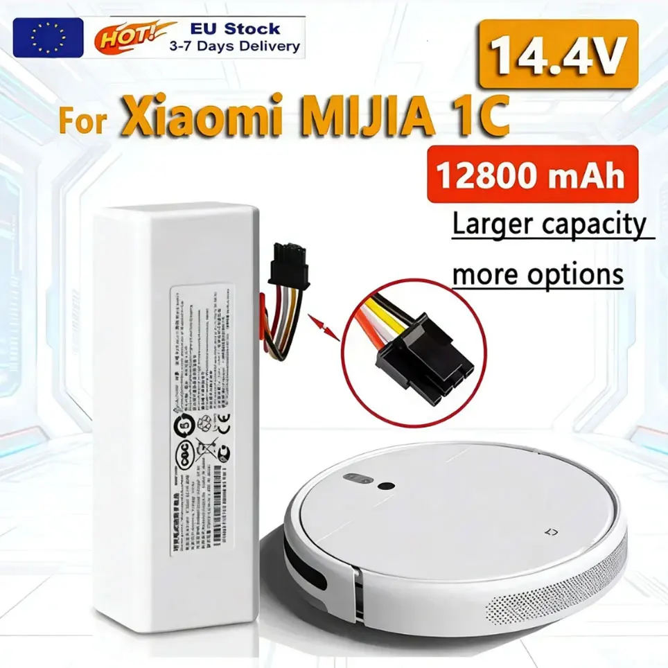 NEU 14,4V 12800mAh P1904-4S1P-MM Akku für Xiaomi Mijia 1C Roboter-Staubsauger Zubehörteile Dropshipping