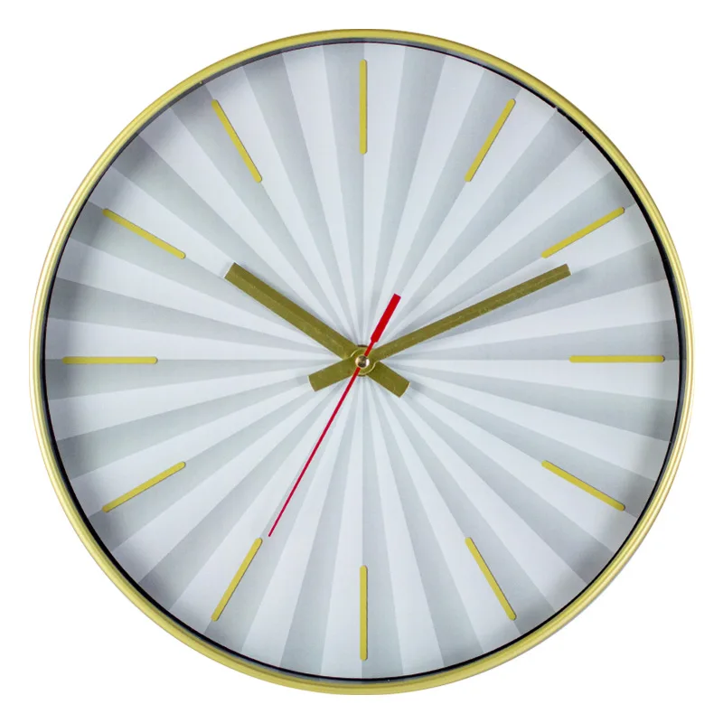 

12 Inch 30cm Light Luxury Creative Geometric Gradient Quartz Clock Modern Pointer Wall Clock Living Room Bedroom Round Clock