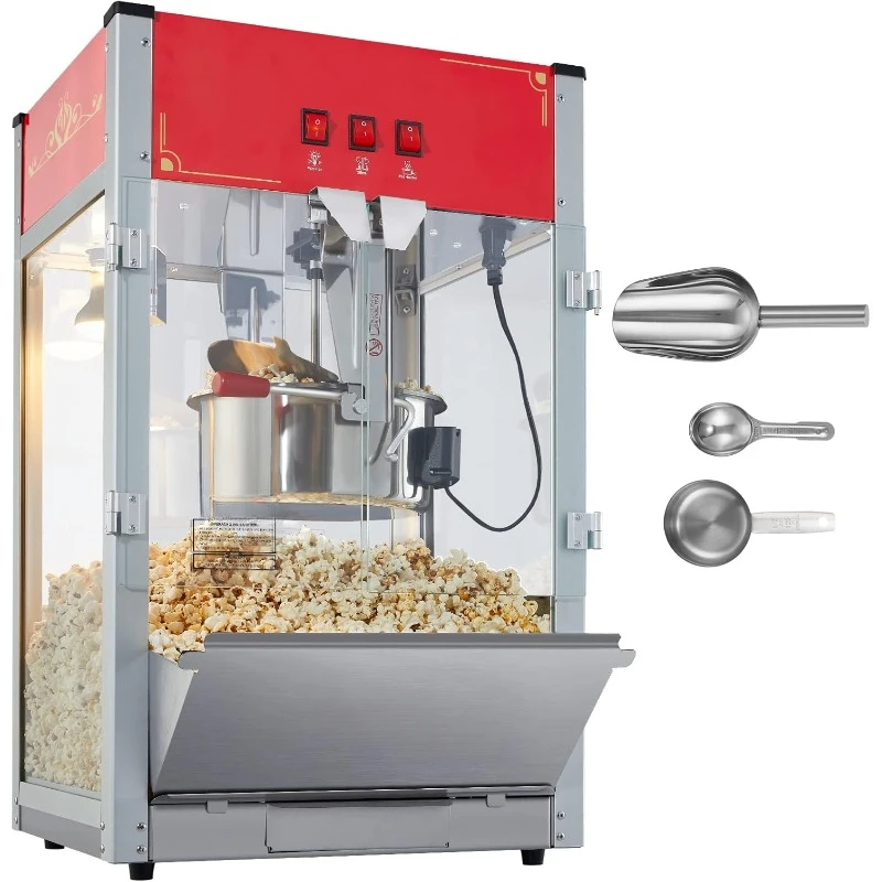 Commercial Popcorn Machine,12 Oz Kettle,1440 W Countertop Popcorn Maker for 80 Cups Per Batch,Theater Style Popper 3-Switch