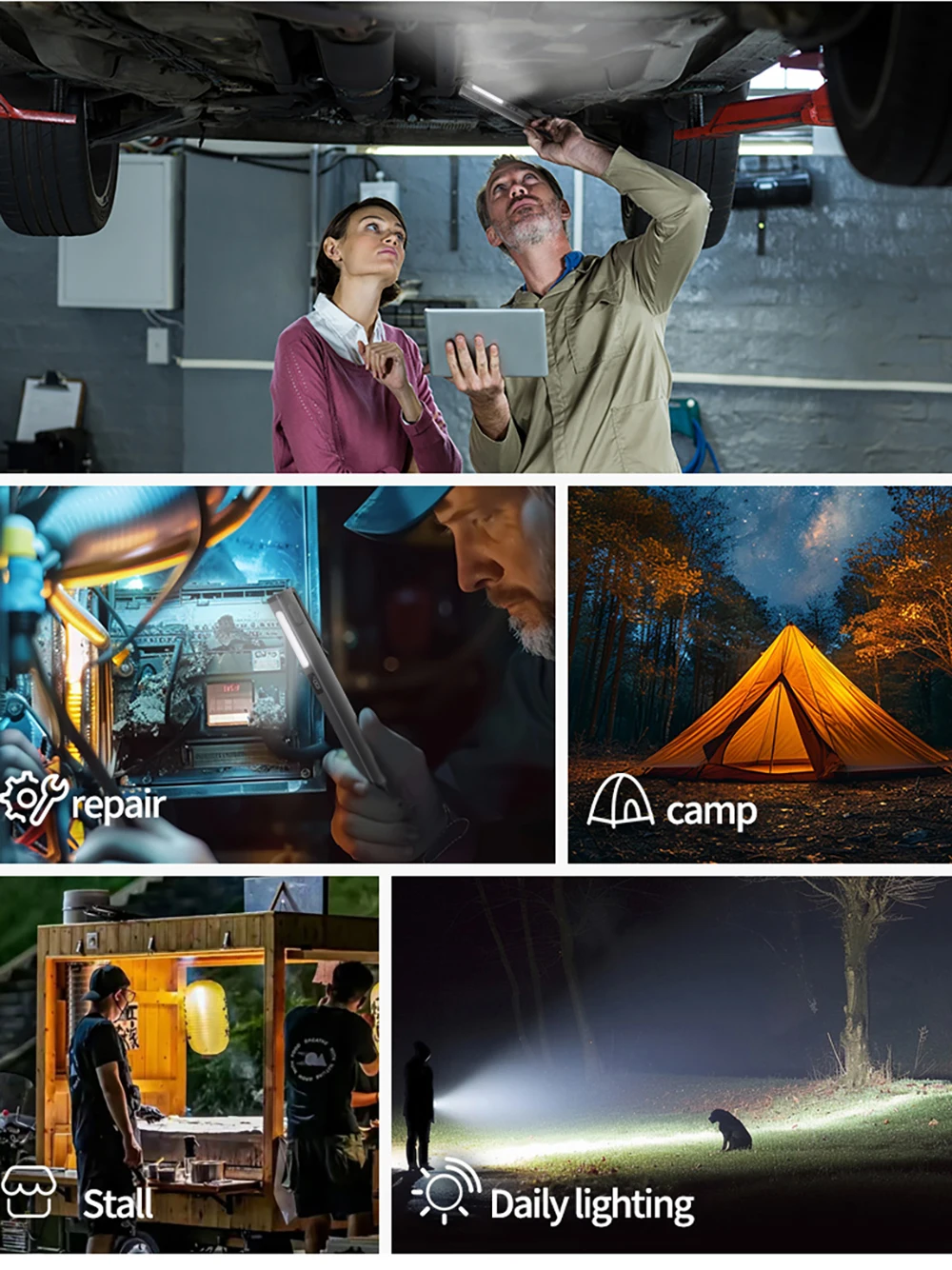 قابلة للشحن القلم ضوء مصباح يدوي Led القلم مصباح جيب ضوء للتخييم العمل إصلاح في الهواء الطلق صغيرة صغيرة Cob ضوء المغناطيس