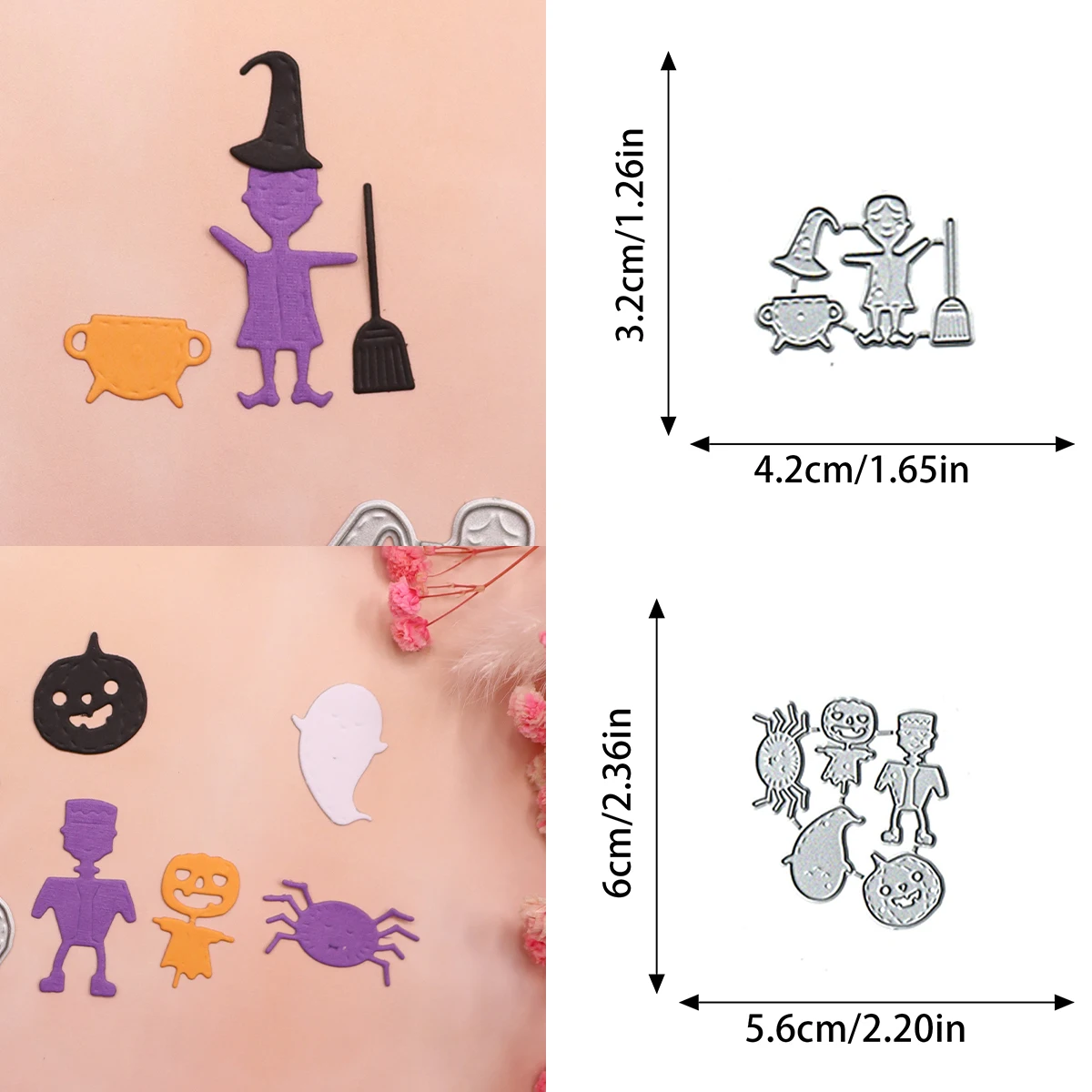 Halloween Ghostly Pumpkin Spider Mini Set Die Cuts Scrapbooking Embossing Template Crafts Metal Cutting Dies New Arrivals