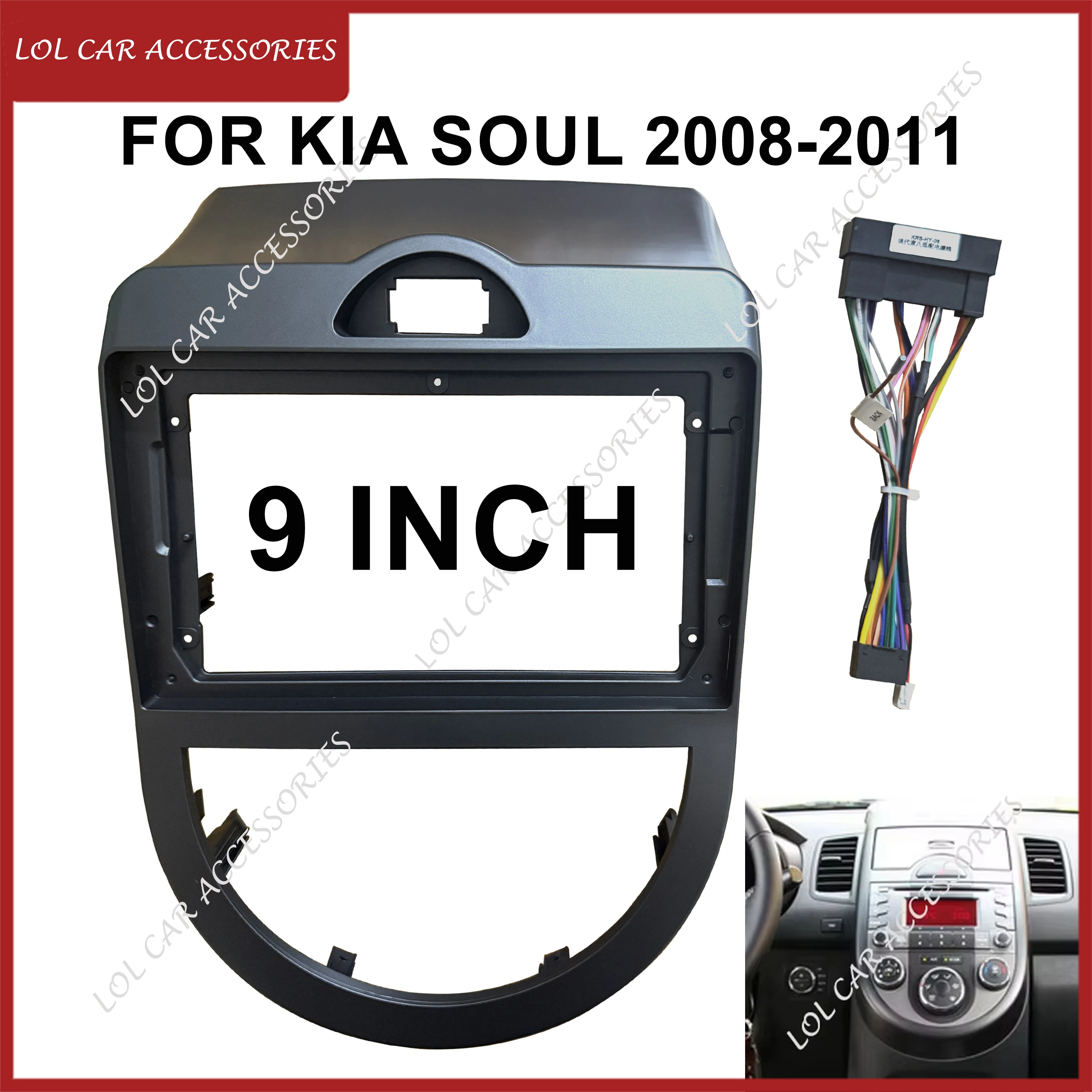 

9 Inch For KIA Soul 2008-2011 Car Radio DVD GPS MP5 Stereo Android Player Dash Panel Fascia Frame 2 Din Head Unit Trim Kit