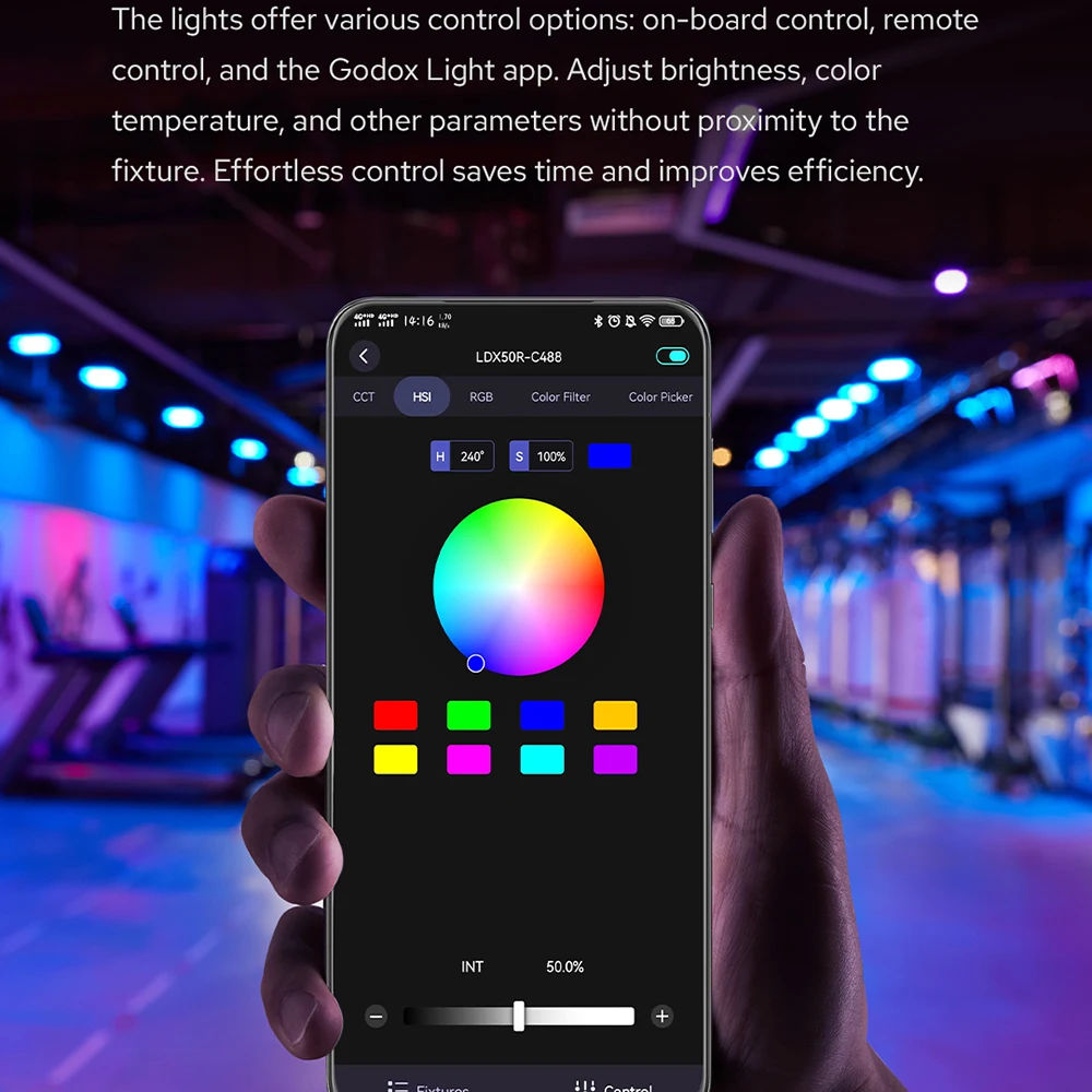 Godox LDX50R LDX50Bi LDX100R LDX100Bi RGB / Bi-Color LED Panel Fill Light APP Control Live Video Photo Continuous Lighting