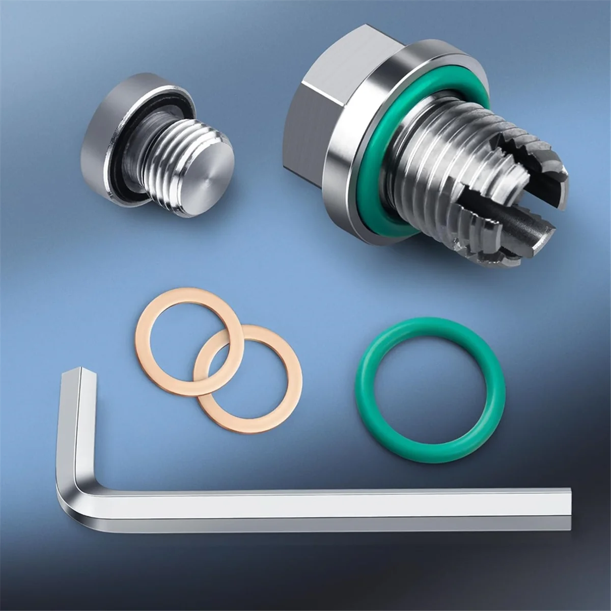 A002 M12-1.5 X 15mm Oversize Piggyback Oil Drain Plug, Stainless Steel Self Tapping Oil Pan Thread Repair Kit