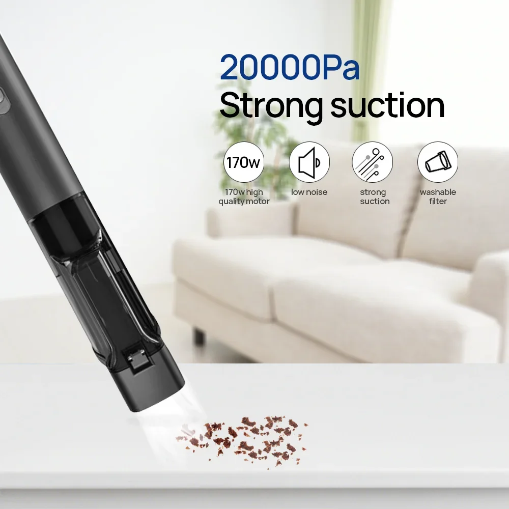 

20000pa Rechargeable Strong Suction Portable Cordless Handheld Vacuum Cleaner for Car & Home Cleaning