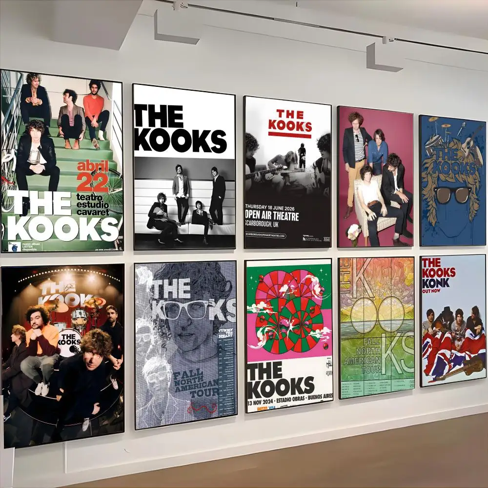 indie pop band wall sticker T-The Kooks Poster Retro Kraft Paper Sticker DIY Room Bar Cafe Aesthetic Art Wall