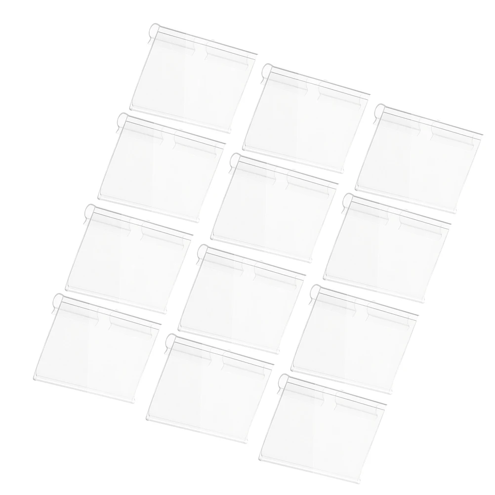

50PCS PVC Price Tags Transparent Label Holders Supermarket Shelves Clip Design Material Wire Rack Accessories