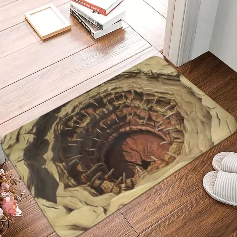 VIKAMA 3D Monster Mouth Doormat, Scary Fangs Non-Slip Rug, Visual Trick Entrance Mat, Prank Bathroom Carpet, Funny Home Decor