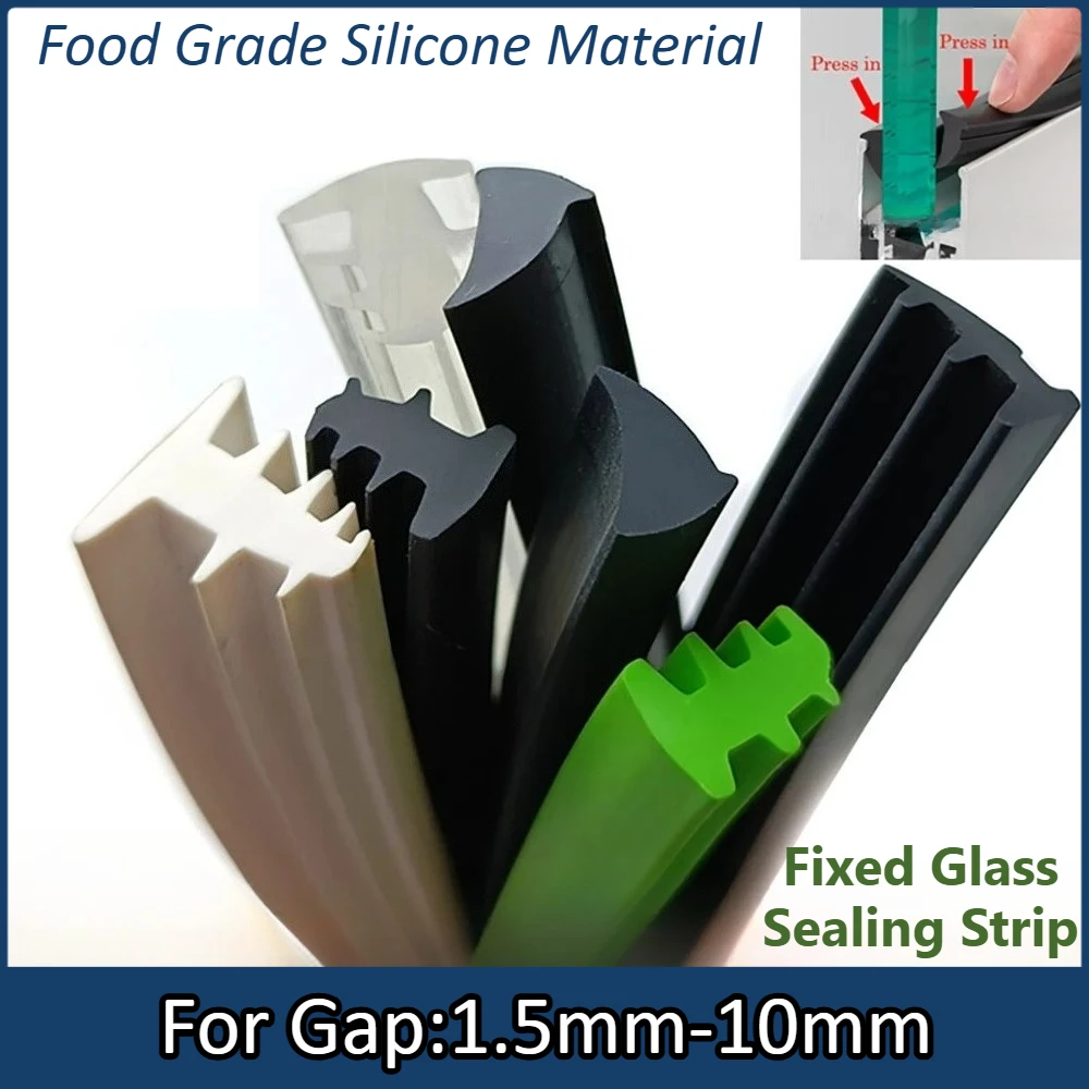 

1/2/3M Silicone rubber Door Window Slot Gap Fixed Glass Sealing Strip For Sliding Aluminum Alloy Doors Windows Gap Filler Strips