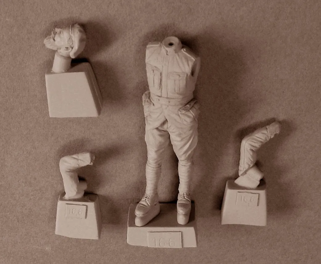 1/35 Die Cast Resin Drawing Model Assembly Kit WWI French Tank Soldier Unpainted Free Shipping