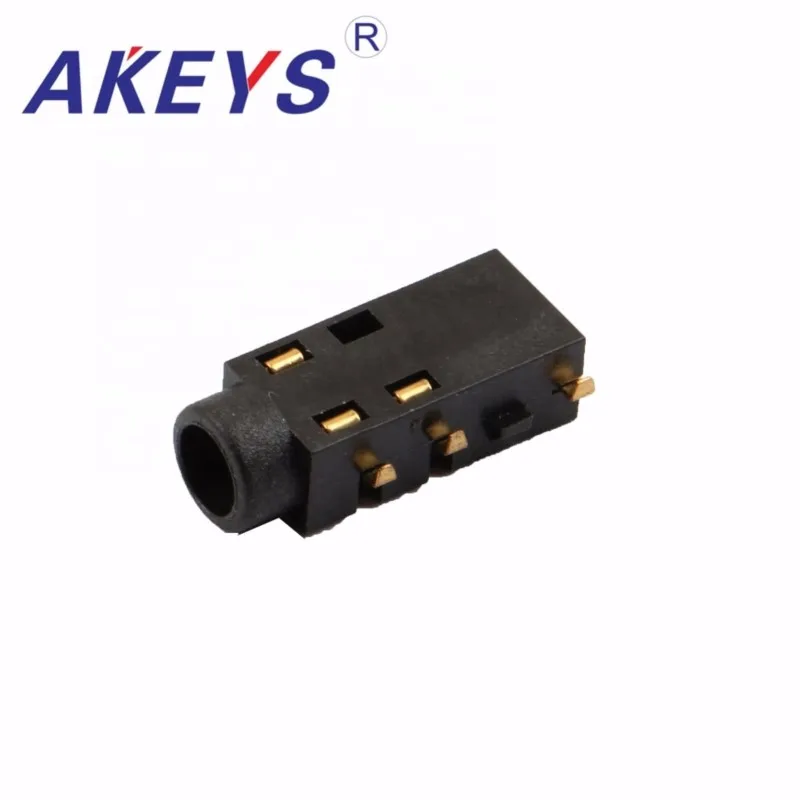 10PCS PJ-3086 sinking plate 3.5earphone socket 5 pin without fixed pin bent pin PJ-381