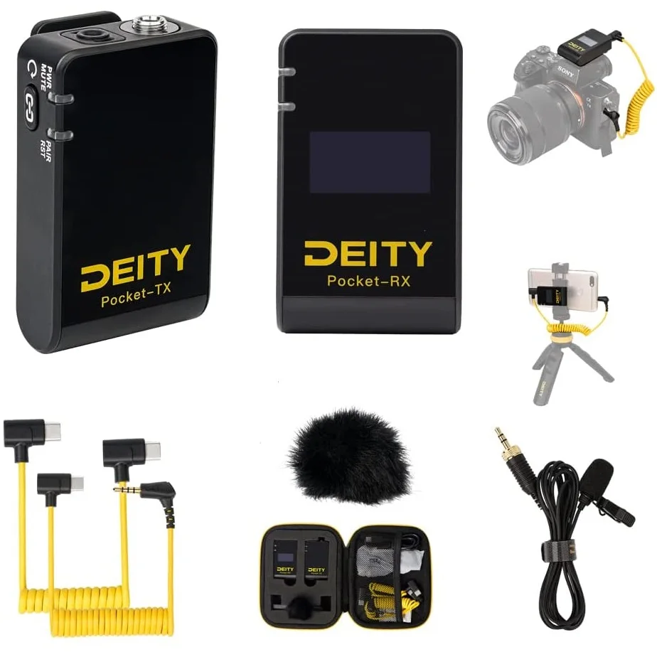 Deity Pocket Wireless 2.4G Microphone 50Hz~20kHz Transmission Range 70M Omni-Directional USB Microphone for Phones, Cameras