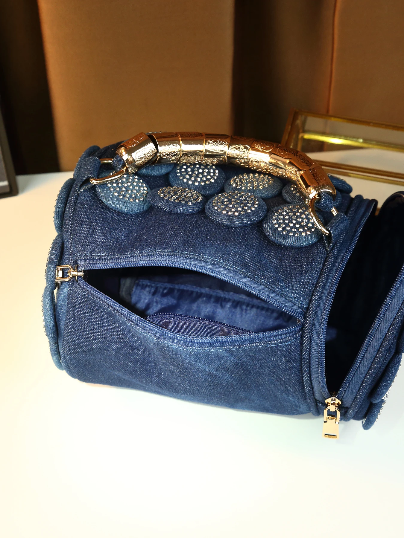 Hafif lüks denim sıcak taşlı s - Luxury Bags Denim incelemesi ve fiyatı