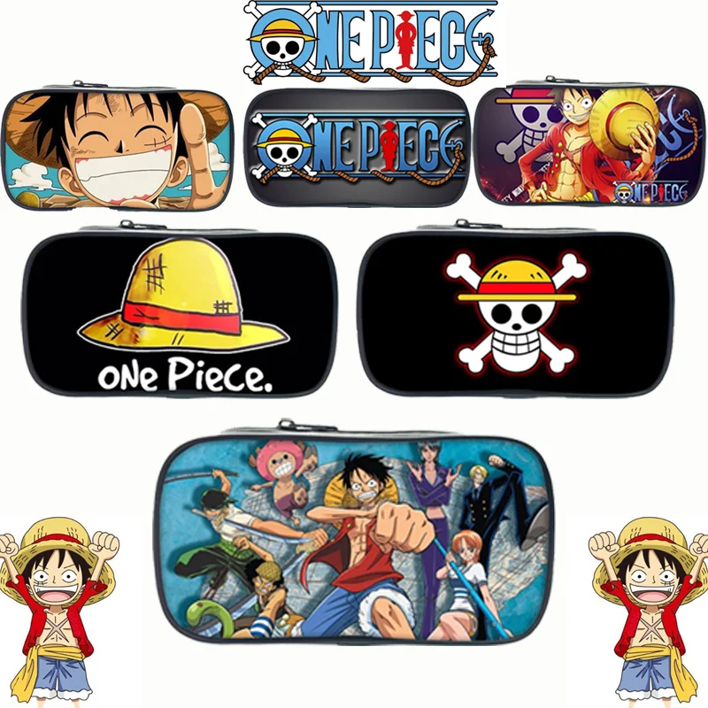 One Piece Pencil Bag Stationery Box Primary and Secondary School Students Cartoon Animation Pencil Box Birthday Gift Fashion