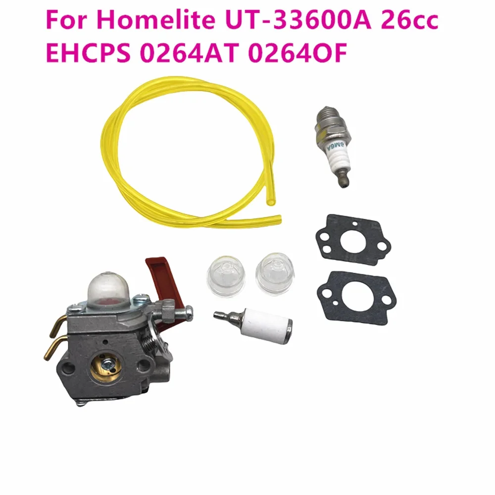 New Lawn Carburetor Kit Garden Lawn Mover Trimmer Carburetor Kit for Homelite UT‑ 33600A 26cc EHCPS 0264AT 0264OF High Qual