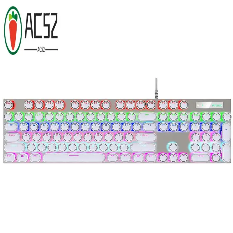 AC52-104Pcs/Set Universal Round Key Cap Keycaps For Cherry MX Mechanical Keyboard Backlit Design
