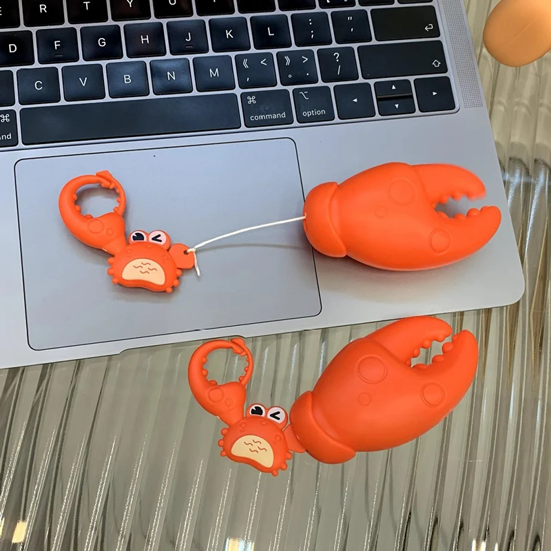 Pulling String Crab Claw Bite The Hand Toy Creative Cartoon Fun Pull String Crab Animal Funny Stress Relief Toys