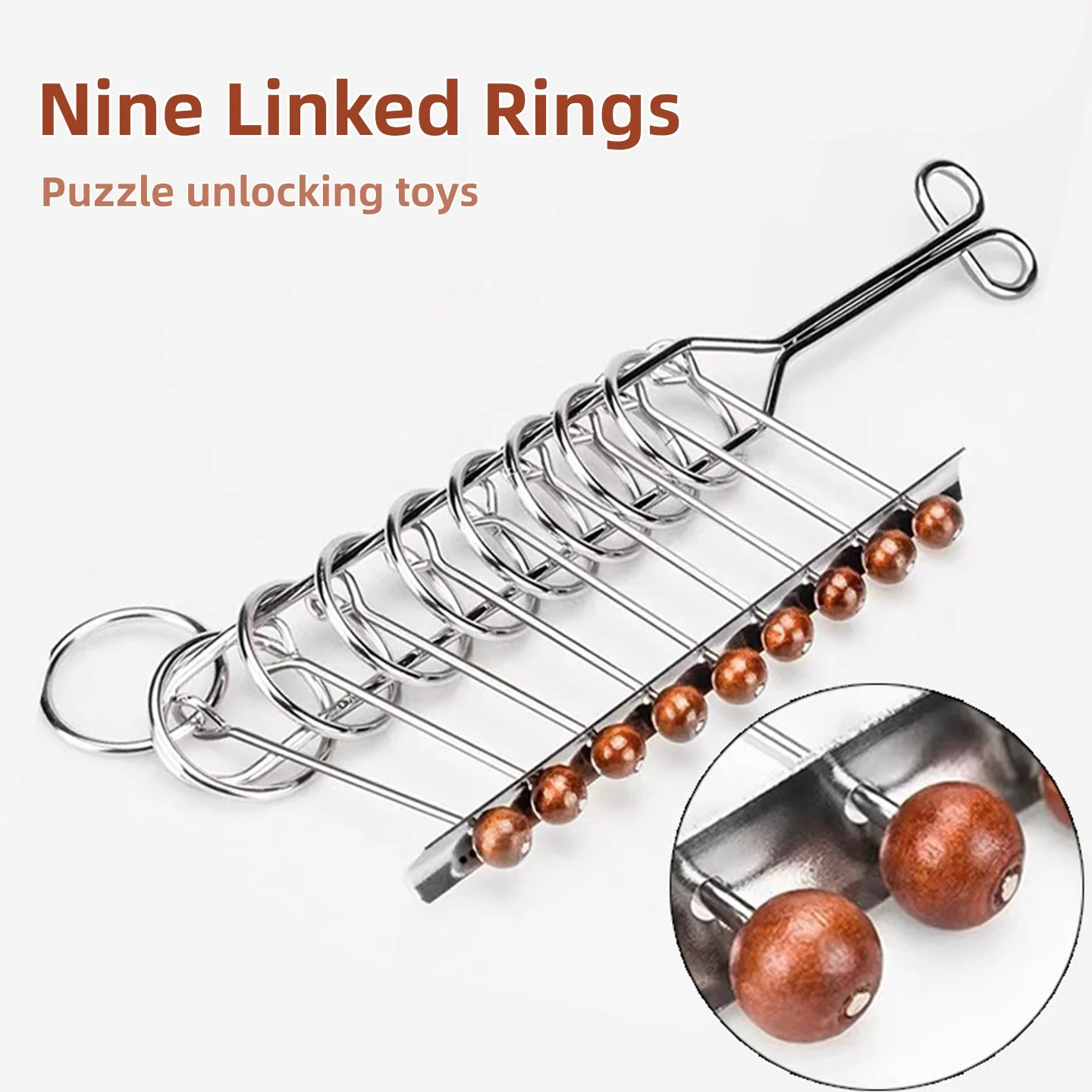 

Игрушка-головоломка с девятью колец, интеллектуальная разблокирующая игрушка, студенческий подарок, обучение детскому мышлению, замок из нержавеющей стали Luban