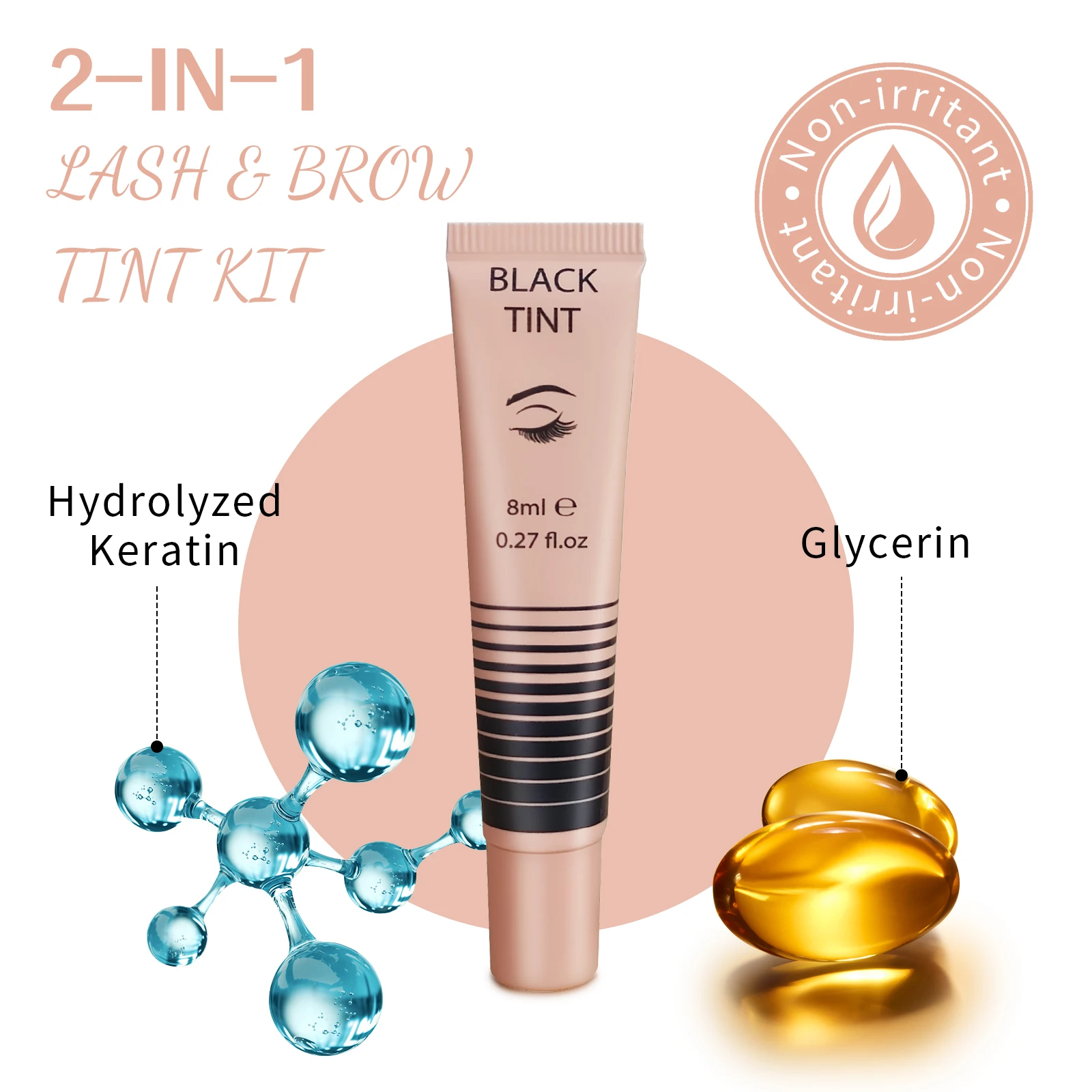 Libeauty novo 8ml preto cílios sobrancelha tintura lash matiz kit sobrancelha realçador rímel elevador matiz tatuagem olhos lash almofadas de amolecimento ferramenta