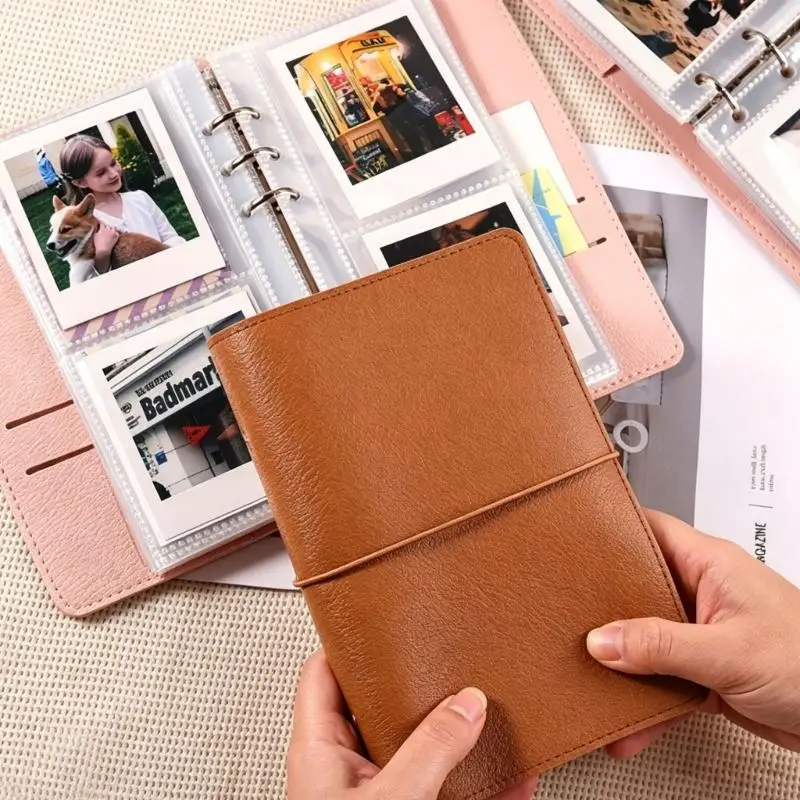Premium Leather Photo Album For Square Film With 100 Capacity Dustproof 55KF
