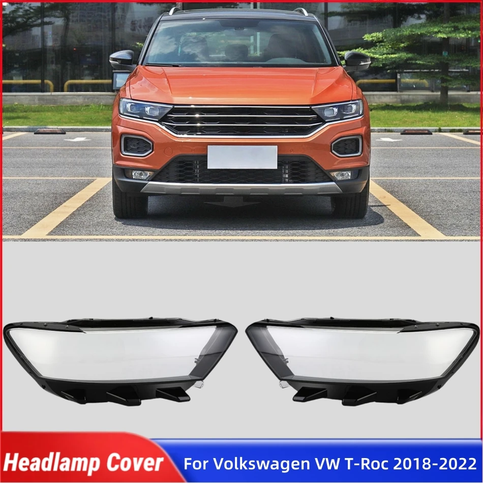 

For Volkswagen VW T-Roc 2018 2019 2020 2021 2022 Car Products Lampshade Headlamp Car Front Headlight Lens Cover Lights Shell