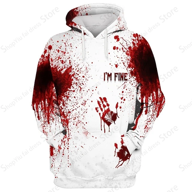 Horror Bloody 3d Print Graphic Hoodies Men Women Fashion Funny Street Hoodie Halloween Sweatshirt Boy Coat Men Tracksuit Clothes