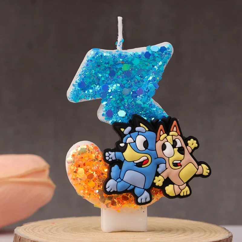 Bluey Bingo Anime Candle Cute 3D 0-9 Number Cartoon Character Party Cake Plug-in Birthday Cake Decoration Gift