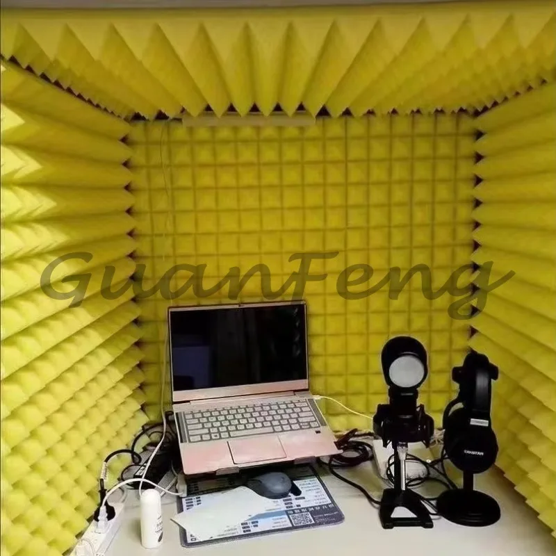 Desktop Sound Insulation Panel for Studio Recording, Simple Removable Noise Reduction Barrier for Home Audio Recording