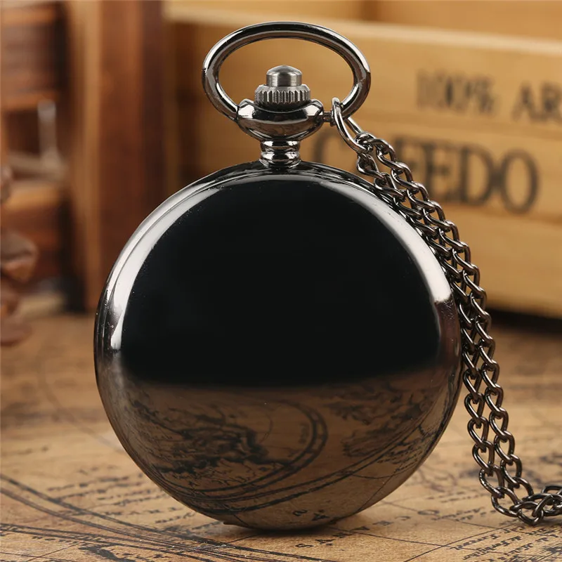 Retro Smooth Case Full Hunter Clock Roman Number Dial Quartz Analog Display Pocket Watch for Men Women Necklace Pendant Chain