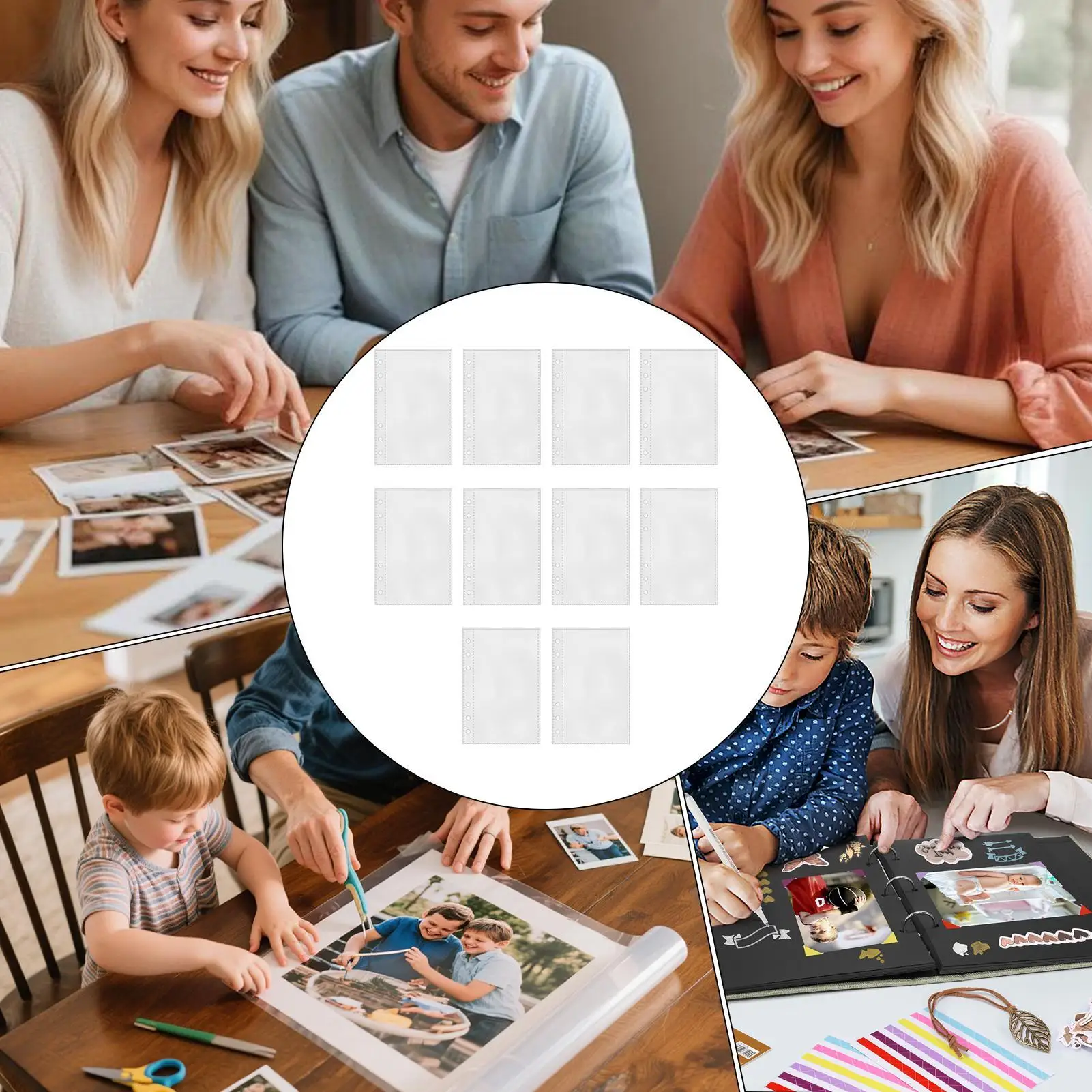 A6 Binder Inserts 10 Pieces 6-Ring Planner Refill Pages For Card Top Loading Protectors For Cash Organizer Business Card Tracker