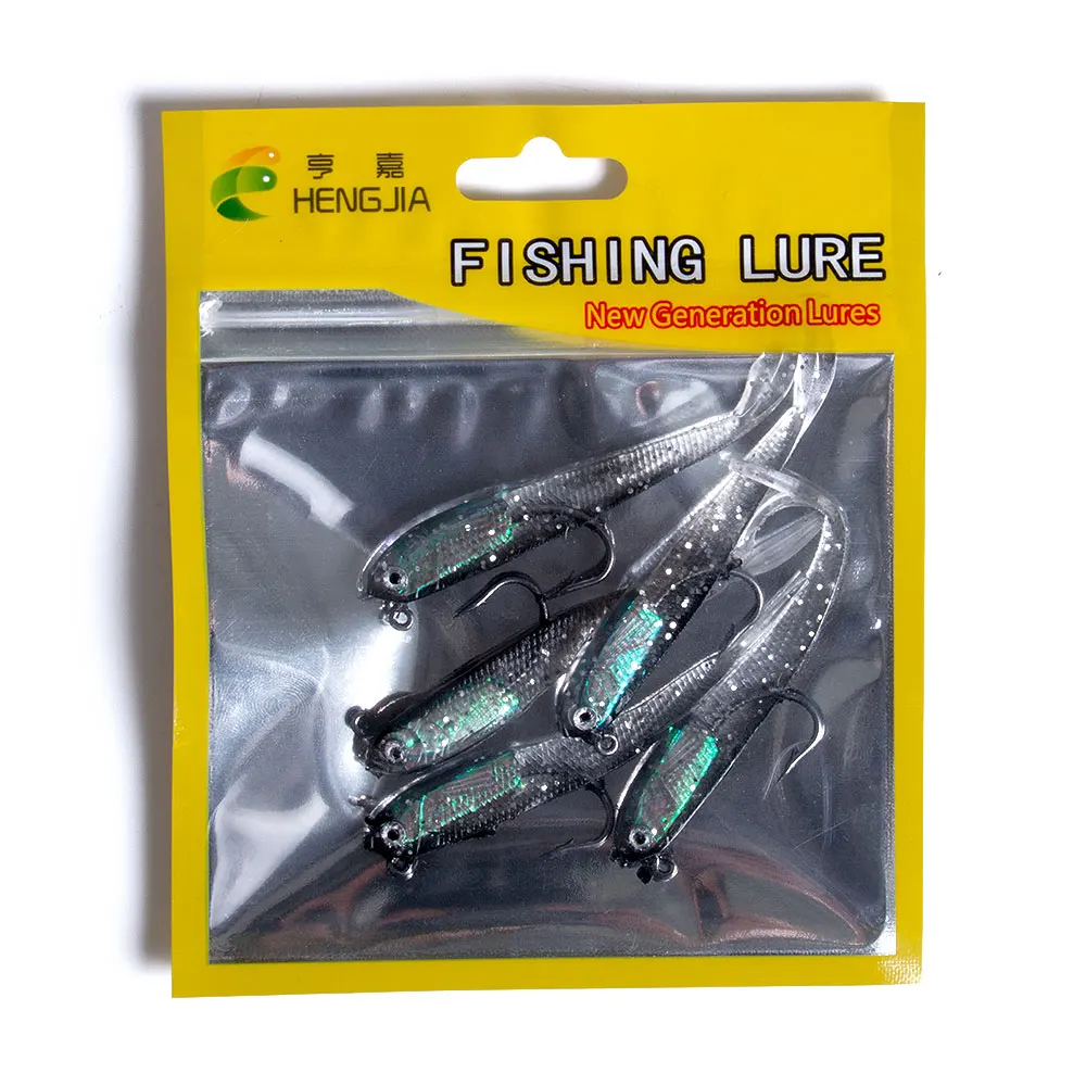 HENGJIA 10 قطعة 7 سنتيمتر 5 جرام لينة إغراء الصيد Wobblers شاد swim Bait الرقص غرق الطعم ل باس بايك المياه المالحة و المياه العذبة الصيد