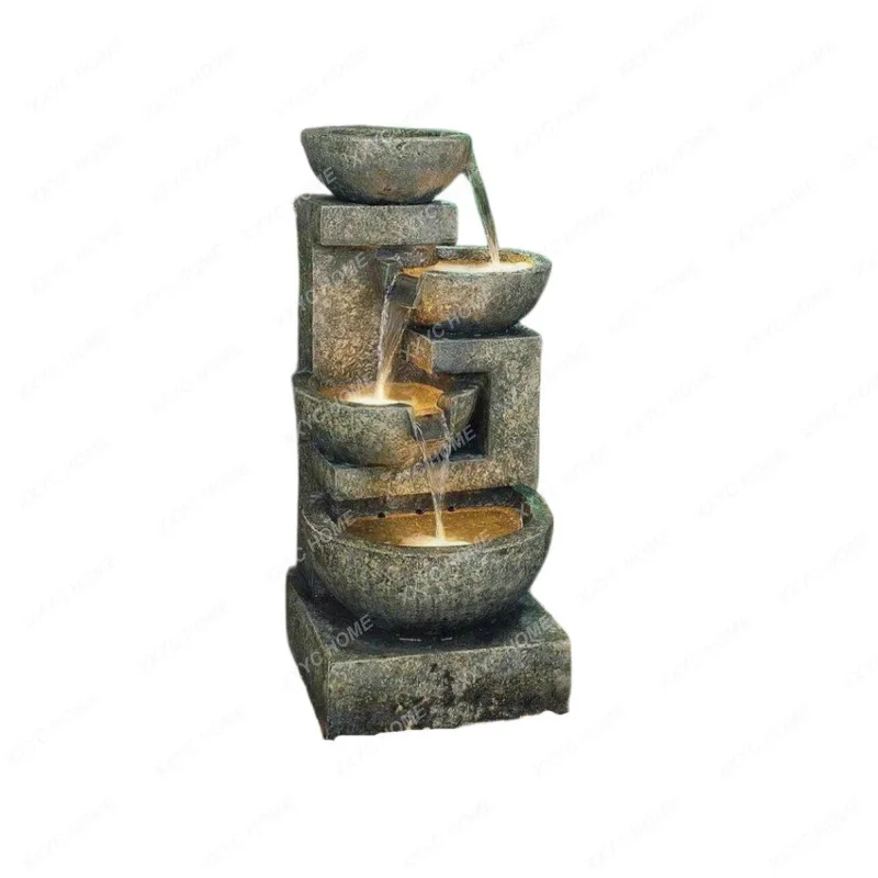 

Solar Fountain Rockery Garden Courtyard Balcony Decoration Fish Pond Landscaping Outdoor Landscape Pottery Pot Flowing Water