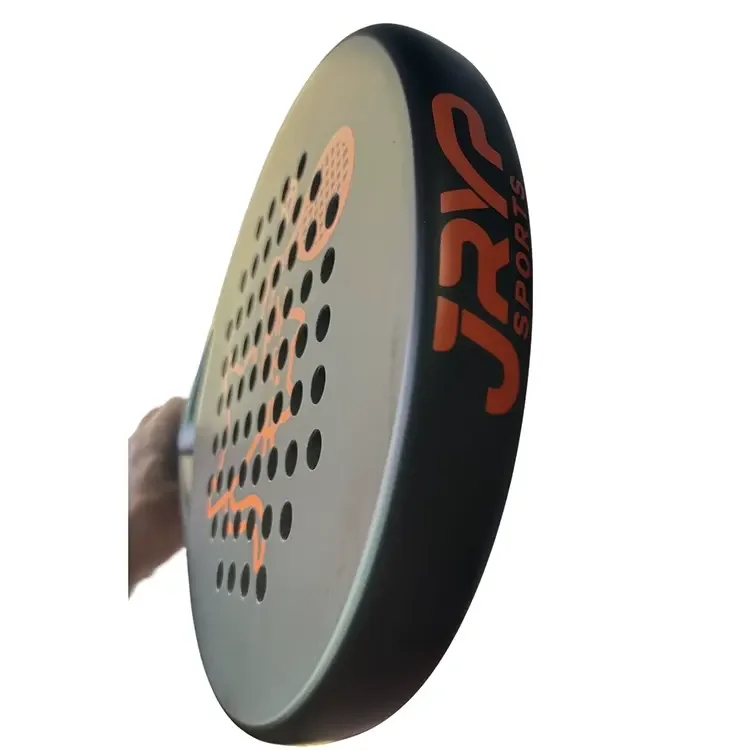 Premium Carbon fiber material 18K padel racket, round sandy textured surface, custom logo service, delicate hitting touch and pr