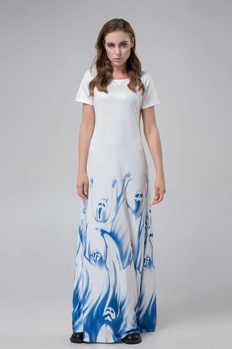 女性用ハロウィンコスチュームドレス、マント、ゴーストブライド、死神、魔女、ヴァンパイアセット、テロスケルトン衣装、ロングローブ、ステージコスチューム