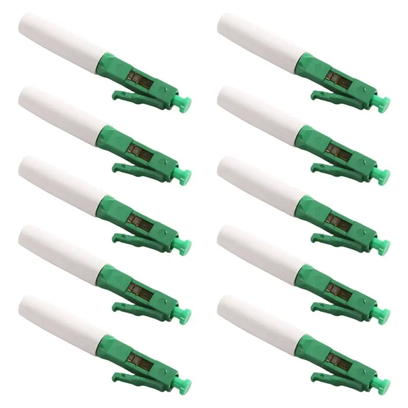 Reliable-Single Mode LC Fiber Optic Cable 10PCS LC APC Fiber Assembly Quick Connector Fast Connector For FTTH Drop Cable,Single