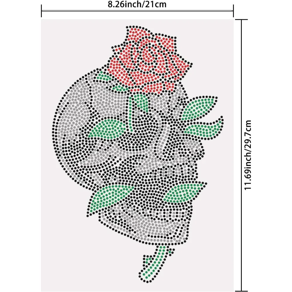 Iron on Rhinestones Heat Transfer Decal Skull Rose Halloween Party Women's T-Shirt Crystal Heat Transfer Hot Fix Stickers Bling