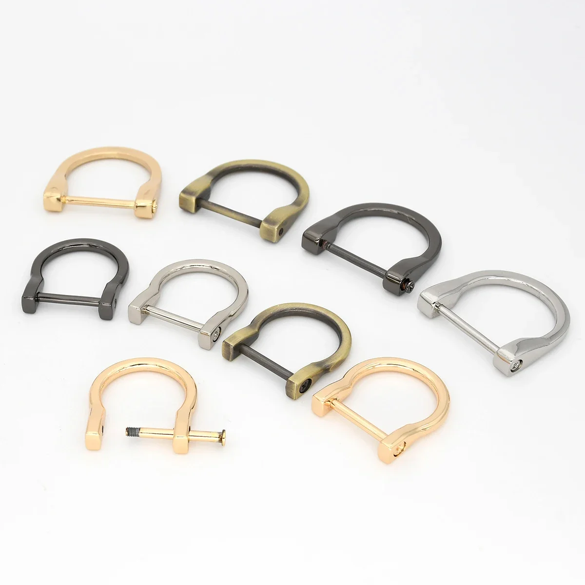 Metal Detachable Removable Open Screw Dee D Ring Buckle Shackle Clasp For Leather Craft Bag Strap Belt Handle Shoulder Webbing