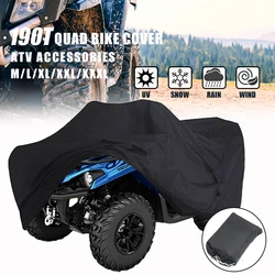 Black 190T ATV Cover Thick Waterproof Motorcycle Case for UTV Scooter Quad Bike Cover Outdoor Anti-Rain Weather Protection