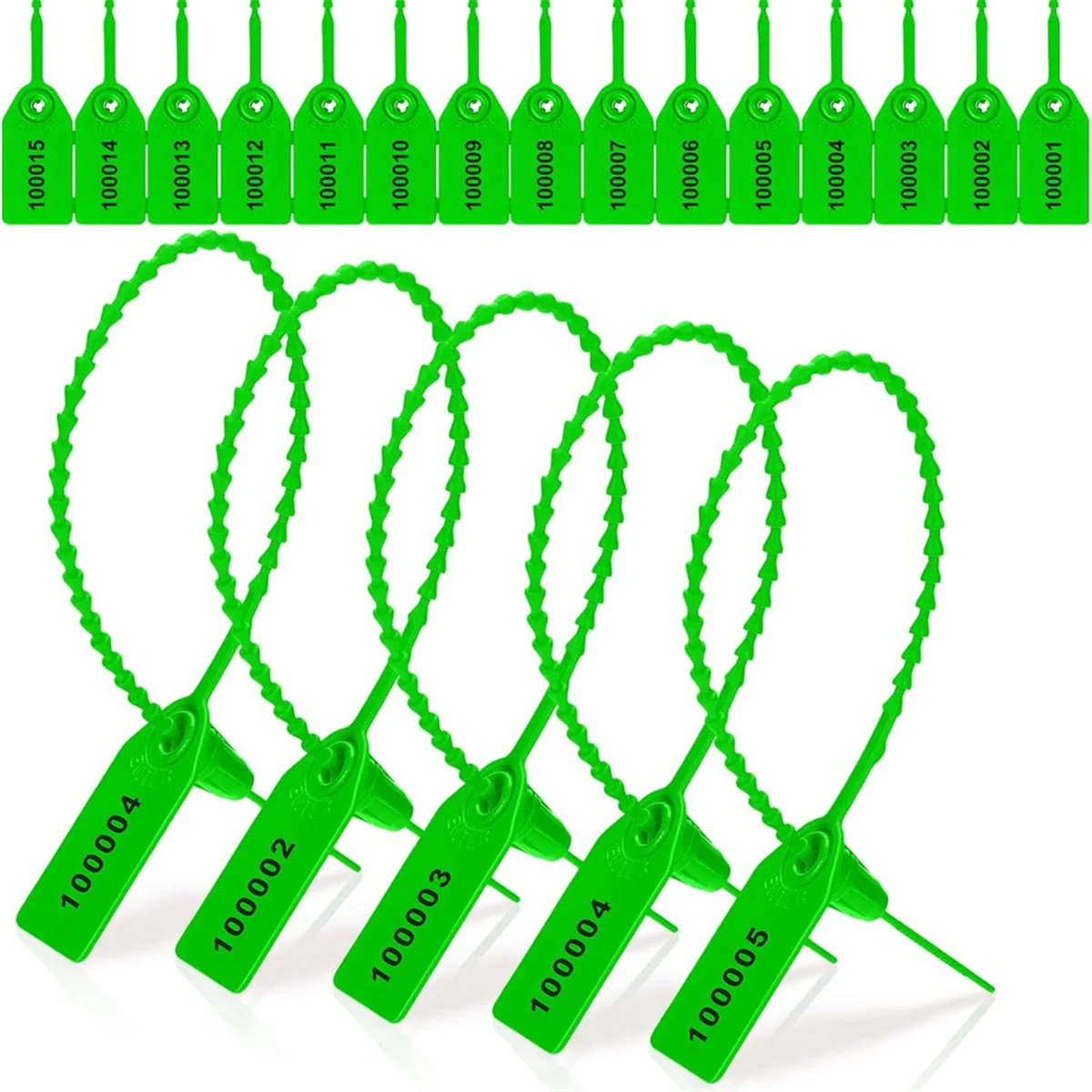 A88M 1000 Pcs Plastic Tamper Seals Fire-Extinguisher-Tags Security Tags Seals Safety Numbered Zip Ties Labels Green