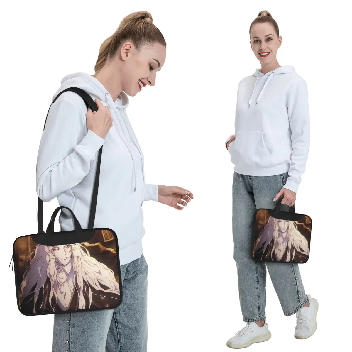 Alucard Castlevania Nocturne Crossbody Laptop Bag Case Computer Bag 13 14 15.6 Inch Notebook Pouch for Macbook Pro Lenovo