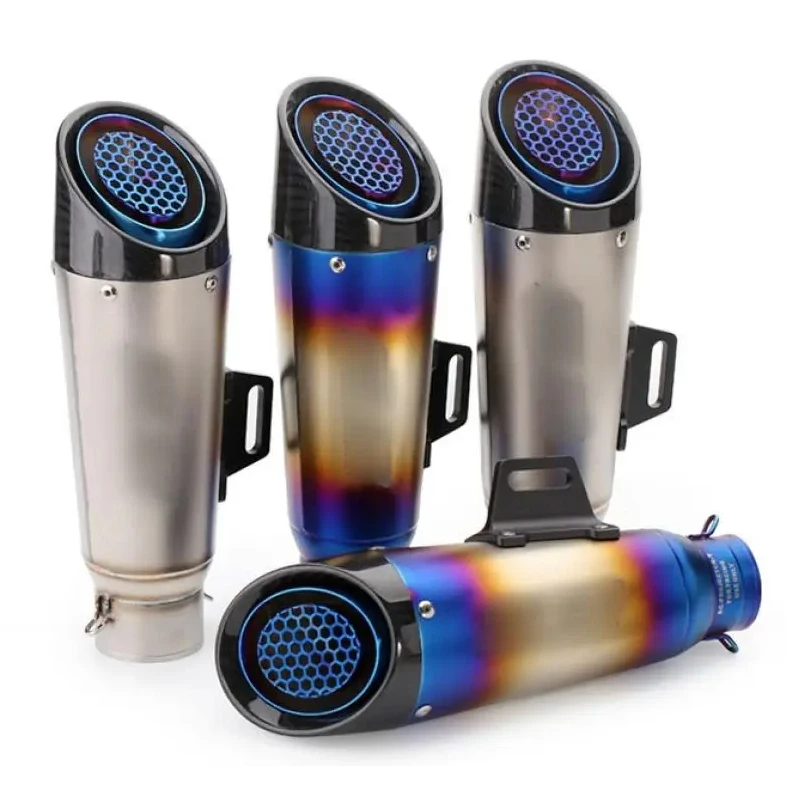 

51MM 60MM Universal Three Layer Motorcycle Exhaust Muffler Tube With DB Killer For DUKE250 450SR 800NK R3 VSTROM650 FZ07