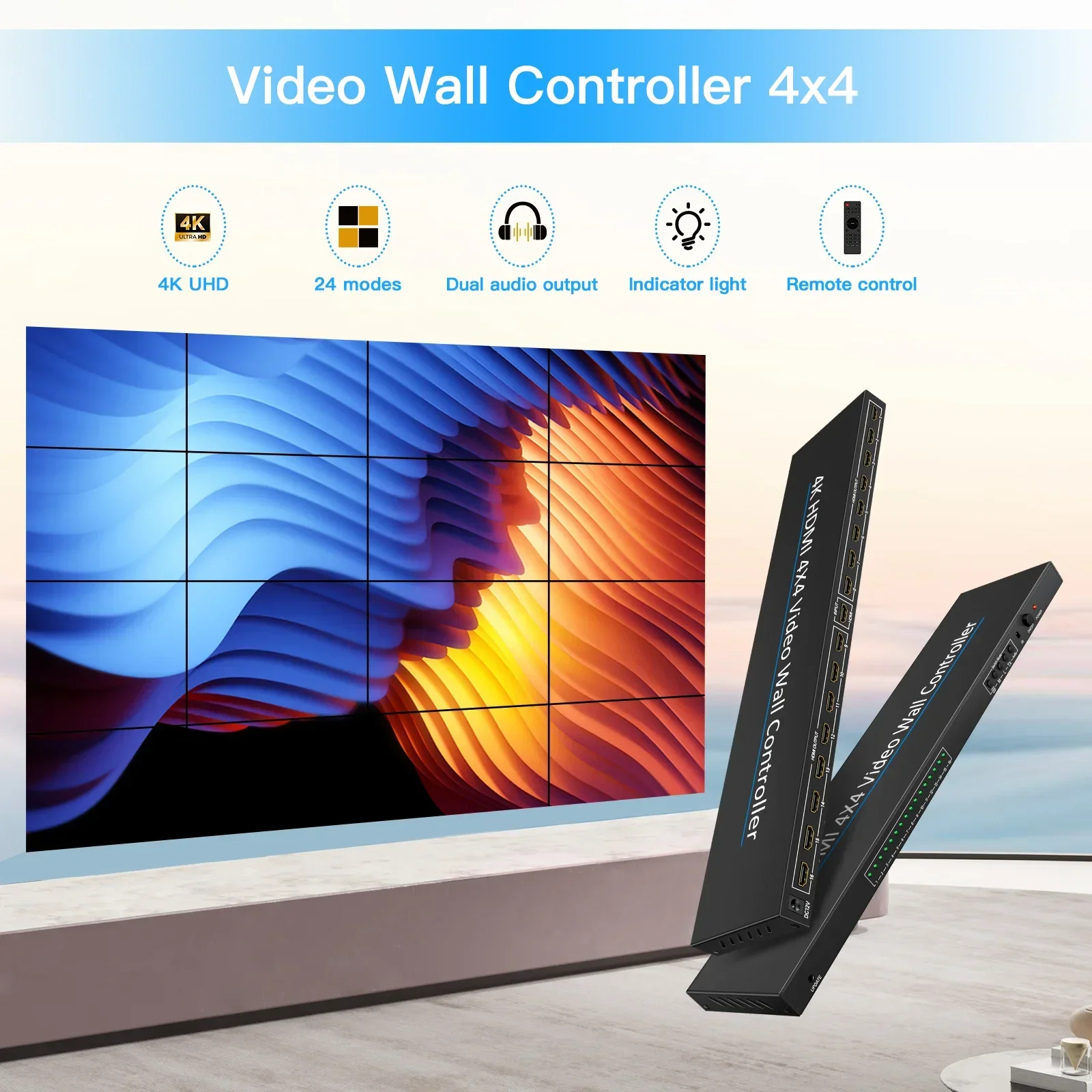 controlador de parede de video 4k 4x4 hdmi 15 16 tv wall video splicer 2x2 3x3 3x4 2x6 3x5 hdmi controlador de parede de video 01