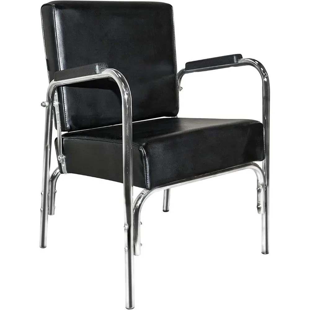 Auto Reclining Chair - Black, 21.5 x 22.25 x 32.25, Steel Frame, Vinyl, High Density Foam, 275 lbs Capacity, 2-Position Backrest