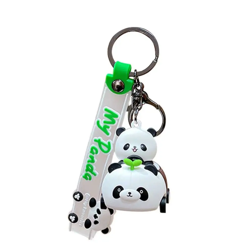 

Fashion Cartoon Panda keychain Anti-lost Kawaii Animal Car KeyChain PVC and alloy Creative Doll Keychain Kids