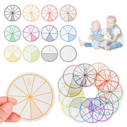 12Pcs Kids Mathematics Fraction Teaching Tool Plastic Protable Children Math Fraction Learning Tool Education Toys Gift