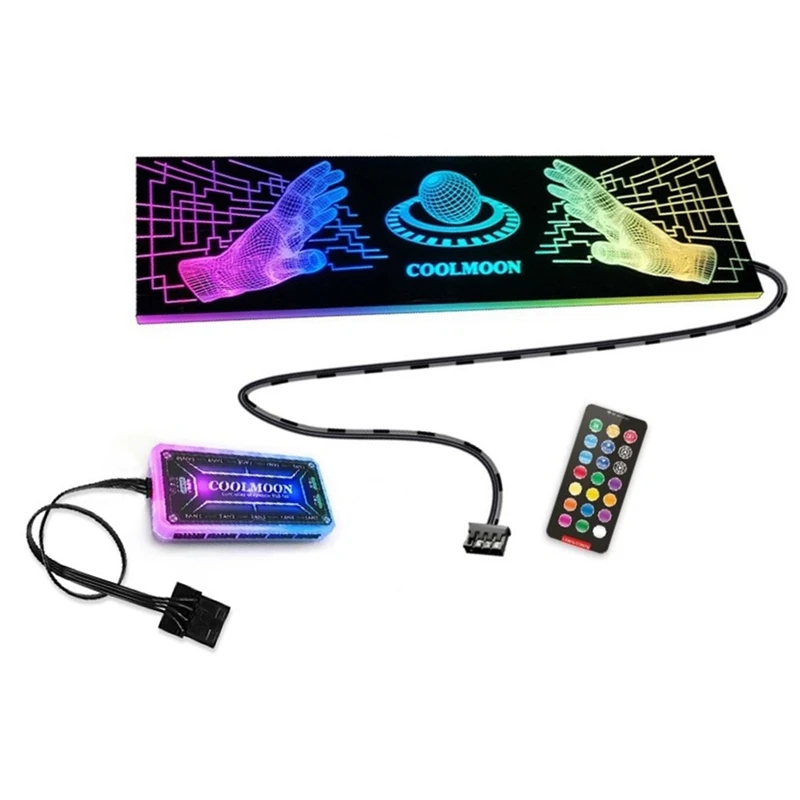 Para COOLMOON RGB tablero de luz LED fuente de alimentación tablero de luz chasis tablero de luz para decoración de chasis de PC